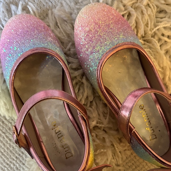 Sparkly Multicolor Kids Dress Shoes with Bow - Picture 3 of 4